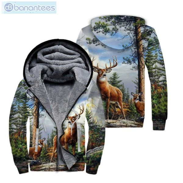 Love Deer Hunting All Over Print Fleece Zip Hoodieproduct photo 1