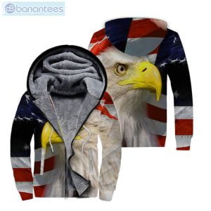 Majestic Bald Eagle All Over Print Fleece Zip Hoodieproduct photo 1