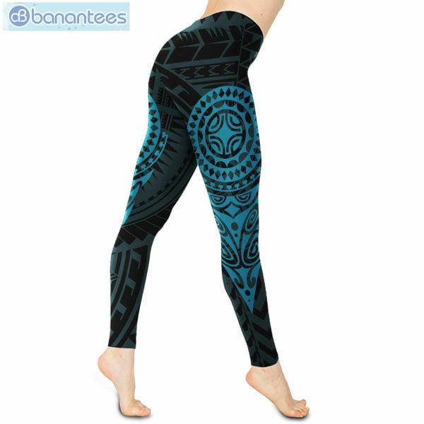 Maori Blue And Black Unique 3D Printed Leggings Hoodie Set Product Photo 3