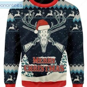 Merry Christmas Deer Huting Ugly Sweater Product Photo 1