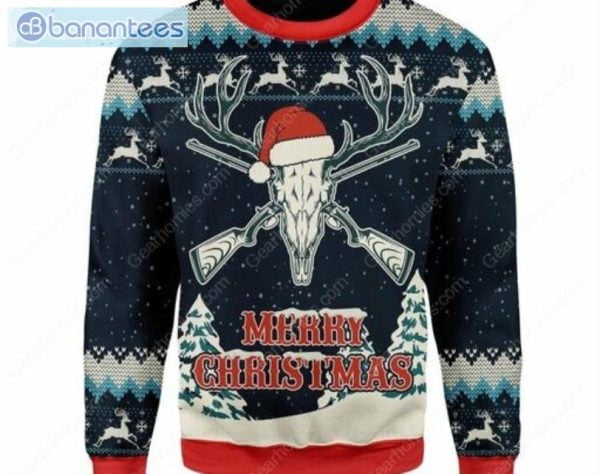 Merry Christmas Deer Huting Ugly Sweater Product Photo 1