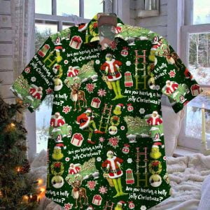 Merry Christmas Hot Grinch Hoho Hawaiian Shirtproduct photo 1