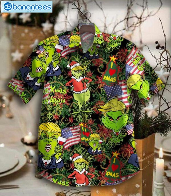 Merry Christmas Hot Grinch Trum Hawaiian Shirtproduct photo 1