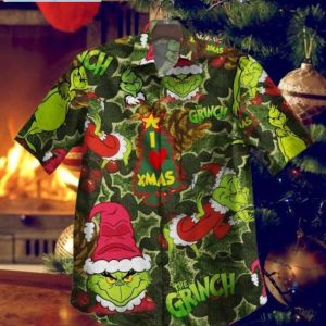 Merry Christmas Hot Grinch Vintage Hawaiian Shirtproduct photo 1