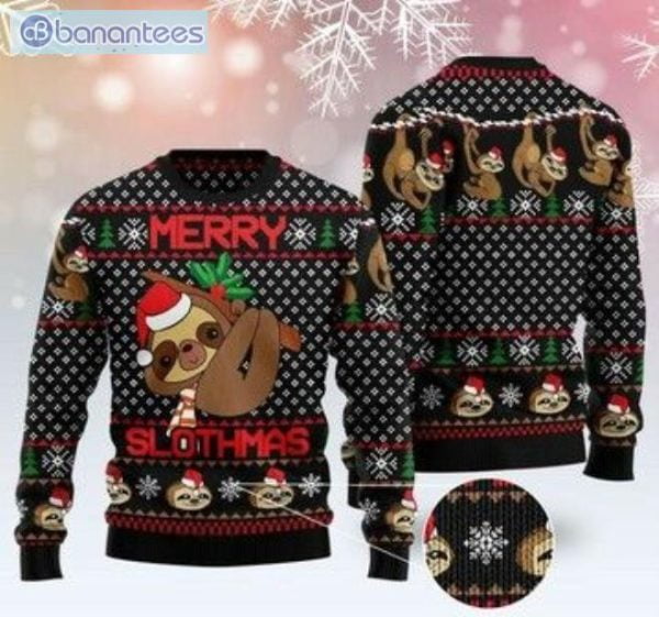 Merry Slothmas Christmas Ugly Sweater Product Photo 1