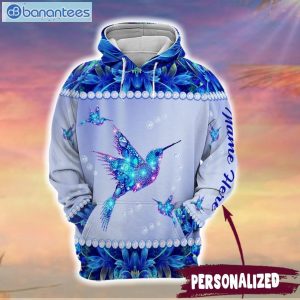 Metal Style Blue Jewelry Hummingbird Personalized 3D Printed Leggings Hoodie Set Product Photo 1