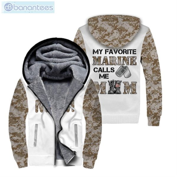 My Favorite Marine Calls Me Mom All Over Print Fleece Zip Hoodieproduct photo 1