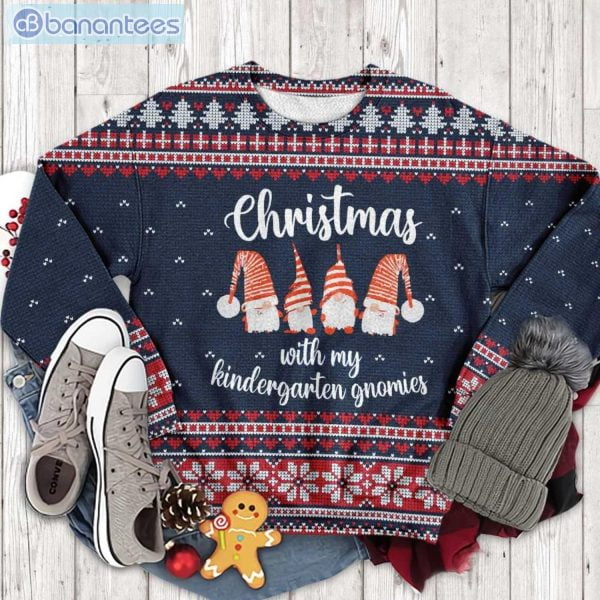My Kindergarten Gnomies Teacher Christmas Ugly Sweater Product Photo 1
