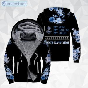My Son My Hero Proud Navy Mom All Over Print Fleece Zip Hoodieproduct photo 1