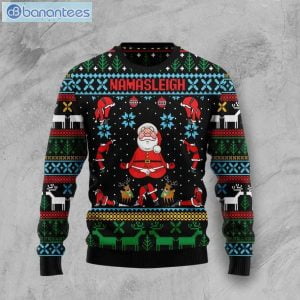 Namasleigh Santa Yoga Christmas Ugly Sweater Product Photo 1