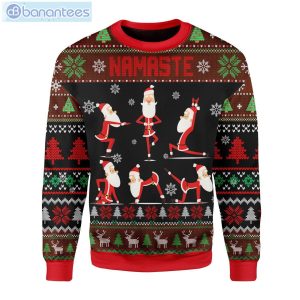 Namaste Santa Yoga Christmas Ugly Sweater Product Photo 1