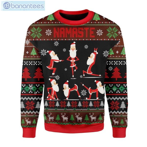 Namaste Santa Yoga Christmas Ugly Sweater Product Photo 1