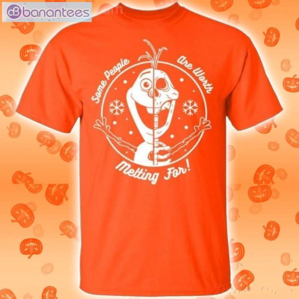 Olaf Skull Some People Are Worth Melting For Halloween Funny T-Shirt Product Photo 2