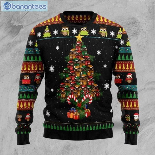 Owl Christmas Tree Christmas Ugly Sweater Product Photo 1