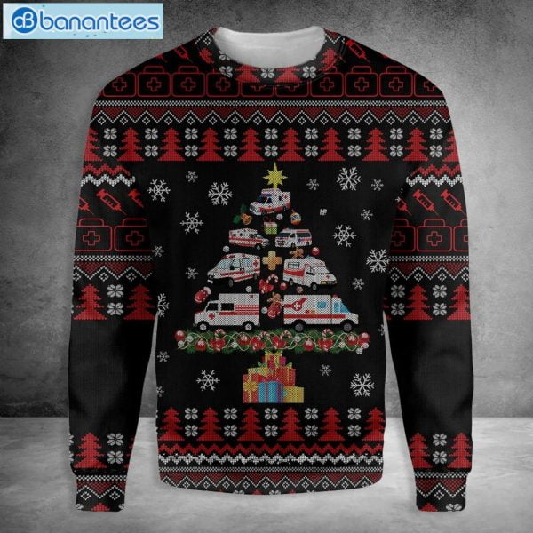 Paramedic Ambulance Christmas Ugly Sweater Product Photo 1