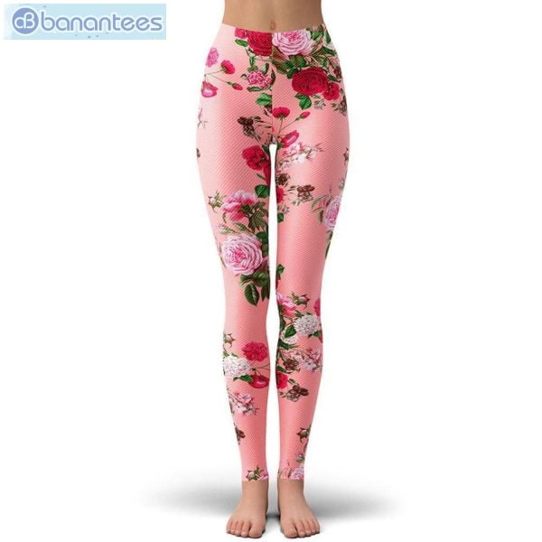 Pastel Roses Flowers Pink Hoodie And Leggings Combo Product Photo 3