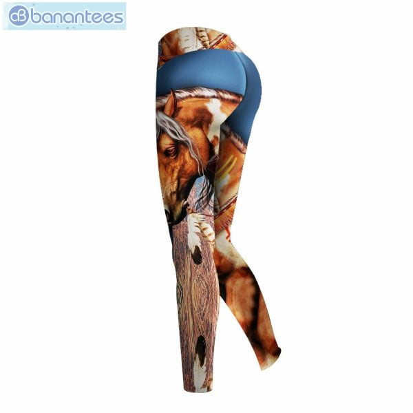 Personalized Horse Farm Blue And Brown Unique 3D Printed Leggings Hoodie Set Product Photo 3