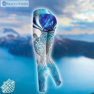 Personalized Sea Turtle Blue And White Best Design 3D Printed Leggings Hoodie Set Product Photo 3