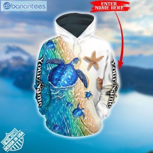 Personalized Sea Turtle Water Blue Cool Design 3D Printed Leggings Hoodie Set Product Photo 1