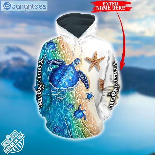 Personalized Sea Turtle Water Blue Cool Design 3D Printed Leggings Hoodie Set Product Photo 1