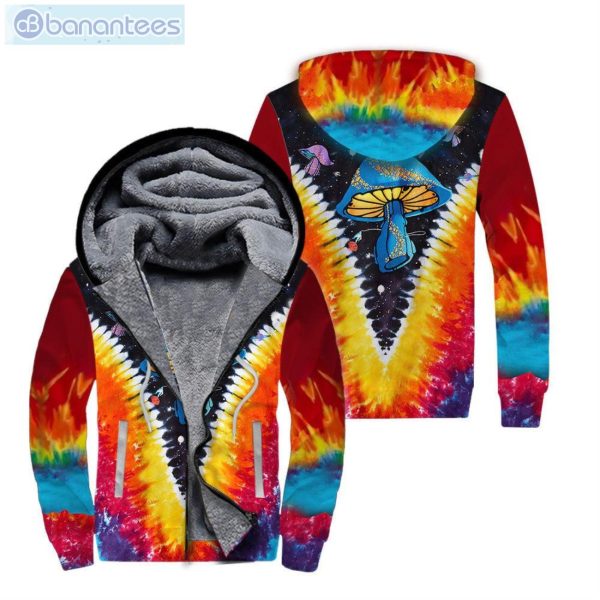 Psychedelic Mushroom Trippy Hippie Tie Dye All Over Print Fleece Zip Hoodieproduct photo 1
