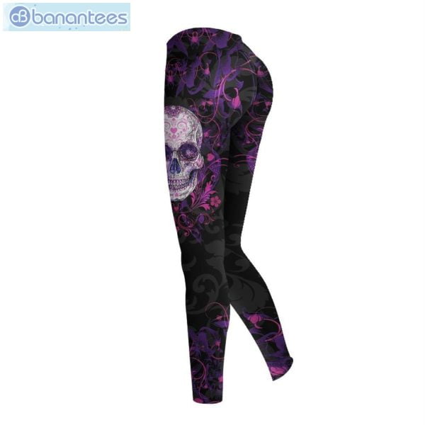 Purple Sugar Skull Unique Design 3D Printed Leggings Hoodie Set Product Photo 3