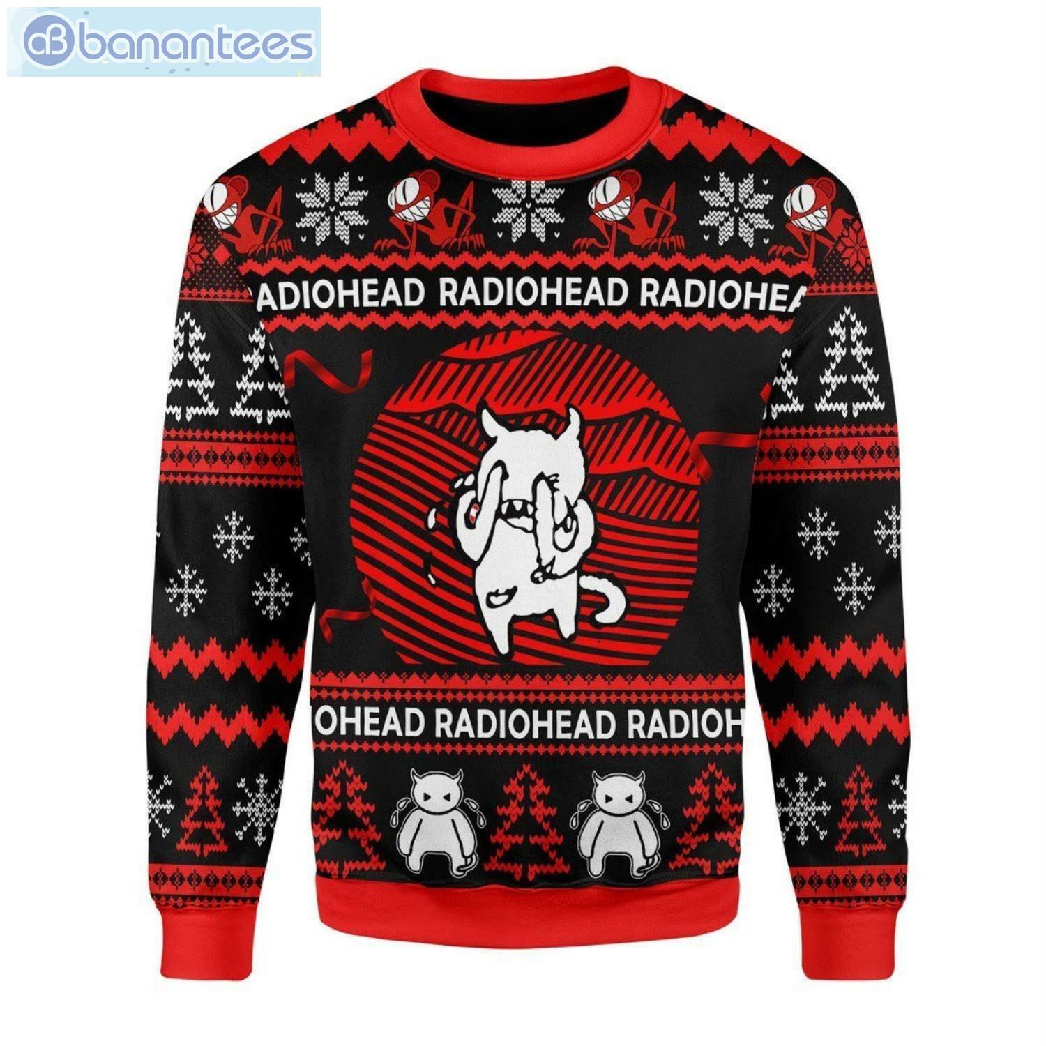 Radiohead Red And Black Ugly Christmas Sweater Radiohead Red And Black Ugly Christmas Sweater Product Photo 1
