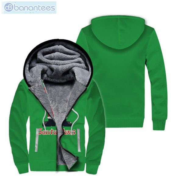 Santa Claus Green All Over Print Fleece Zip Hoodieproduct photo 1