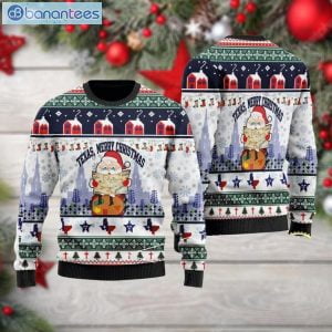 Santa Texas Merry Christmas Ugly Sweater Product Photo 1