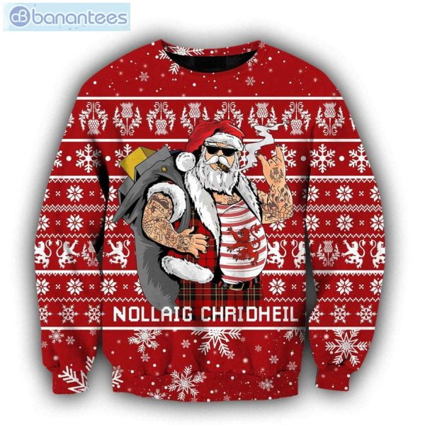 Scottish Gangster Santa Red Ugly Christmas Sweater Product Photo 1