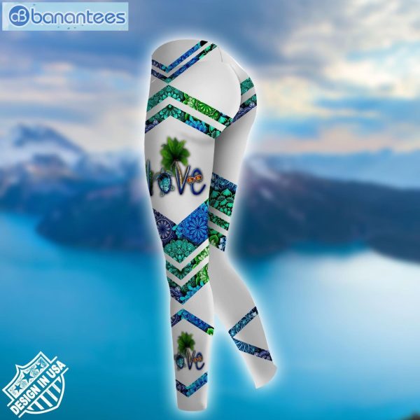 Sea Turtle Blue And Green Unique Design 3D Printed Leggings Hoodie Set Product Photo 3