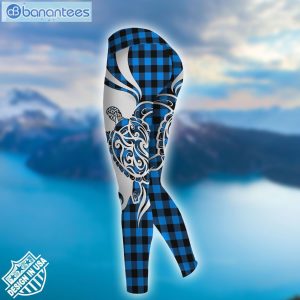 Sea Turtle Blue Plaid Unique Design 3D Printed Leggings Hoodie Set Product Photo 3