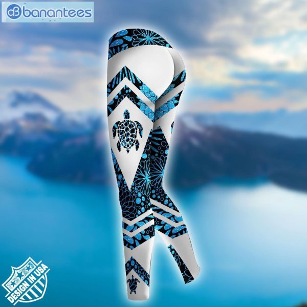Sea Turtle Blue Popular Design 3D Printed Leggings Hoodie Set Product Photo 3