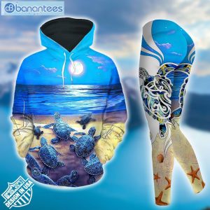 Sea Turtle Blue Unique Design 3D Printed Leggings Hoodie Set Product Photo 2