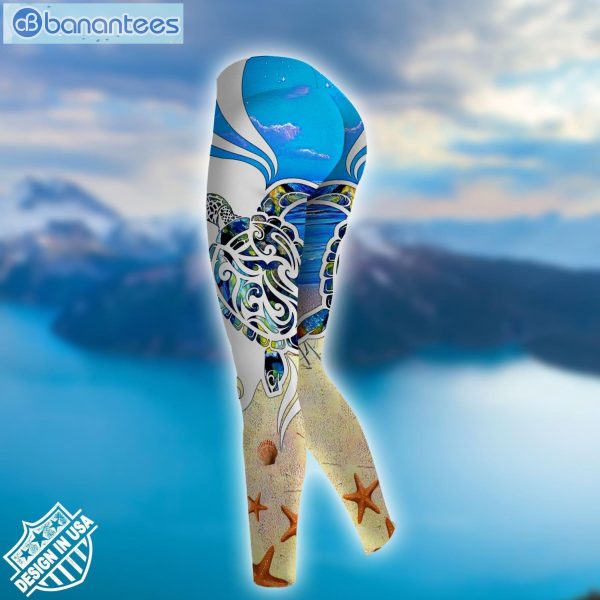 Sea Turtle Blue Unique Design 3D Printed Leggings Hoodie Set Product Photo 3