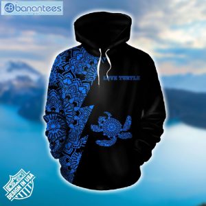 Sea Turtle Mandala Black Graphic Design 3D Printed Leggings Hoodie Set Product Photo 1