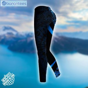 Sea Turtle Mandala Blue And Black 3D Printed Leggings Hoodie Set Product Photo 3