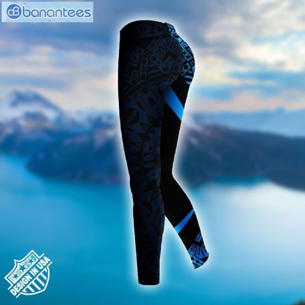 Sea Turtle Mandala Blue And Black 3D Printed Leggings Hoodie Set Product Photo 3
