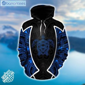 Sea Turtle Mandala Blue And Black Awesome Design 3D Printed Leggings Hoodie Set Product Photo 1