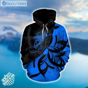 Sea Turtle Mandala Blue And Black Graphic Design 3D Printed Leggings Hoodie Set Product Photo 1