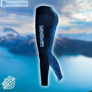 Sea Turtle Mandala Blue And White Unique Design 3D Printed Leggings Hoodie Set Product Photo 3