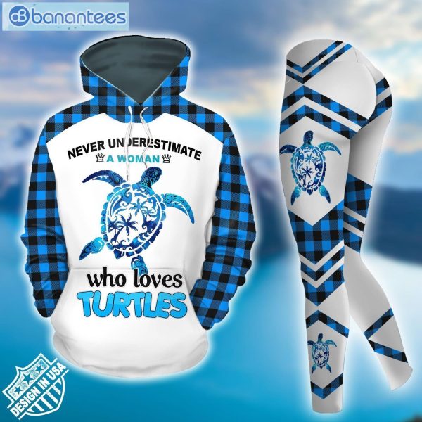 Sea Turtle Never Underestimate A Women Who Loves Turtles Leggings Hoodie Set Product Photo 2