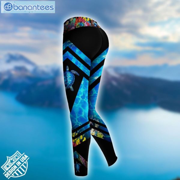 Sea Turtle Personalized Blue Sweat Design 3D Printed Leggings Hoodie Set Product Photo 3