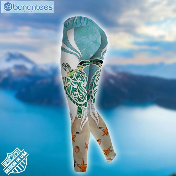 Sea Turtle Water Blue Cool Design 3D Printed Leggings Hoodie Set Product Photo 3