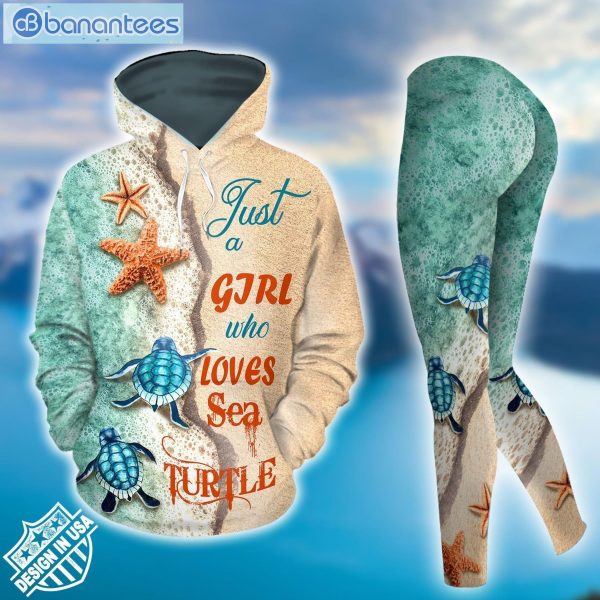Sea Turtle Water Blue Quality Design 3D Printed Leggings Hoodie Set Product Photo 2