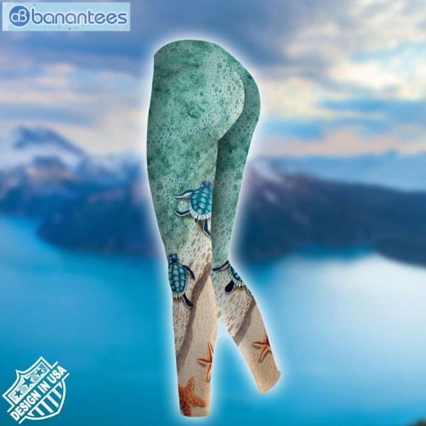 Sea Turtle Water Blue Quality Design 3D Printed Leggings Hoodie Set Product Photo 3