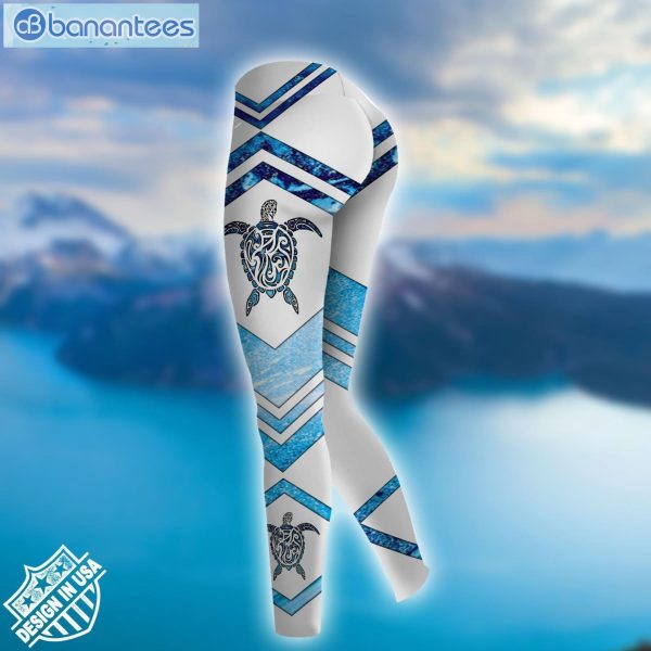 Sea Turtle White 3D Printed Leggings Hoodie Set Product Photo 3
