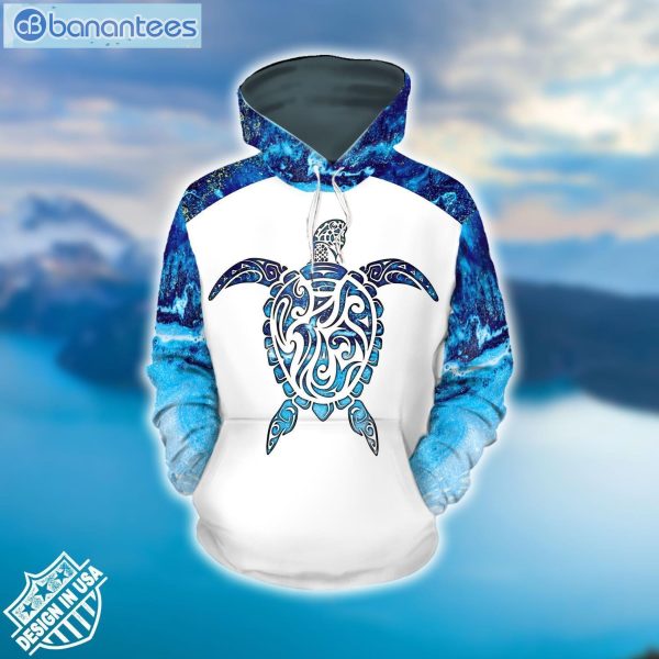 Sea Turtle White 3D Printed Leggings Hoodie Set Product Photo 1