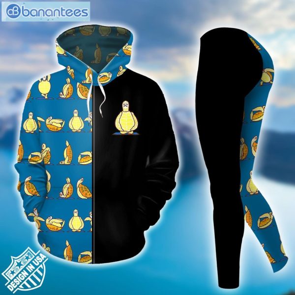 Sea Turtle Yoga Blue And Black Cute Design 3D Printed Leggings Hoodie Set Product Photo 2