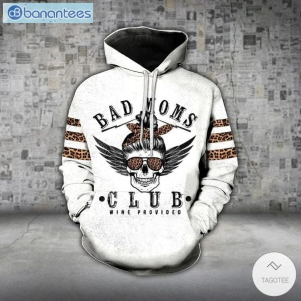 Skull Bad Moms Club Wine Provided 3D Hoodies And Leggings Product Photo 1